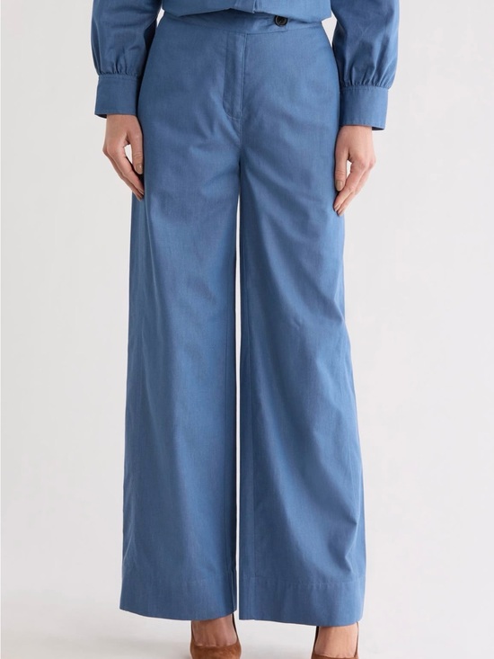 Derek Lam Pants - DEREK LAM 10 CROSBY Eli Medium Blue Wide Leg Pants